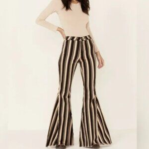 Shyanne Women's Striped High Rise Super Flare Jeans